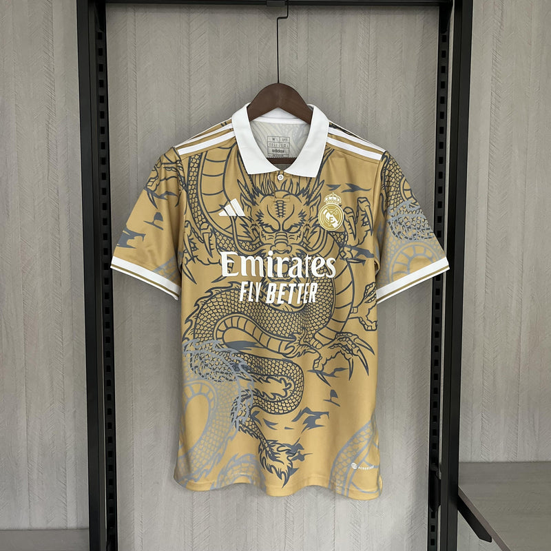 Camisa Chinese Dragon Real Madrid | 23/24 Torcedor Adidas - Dourada