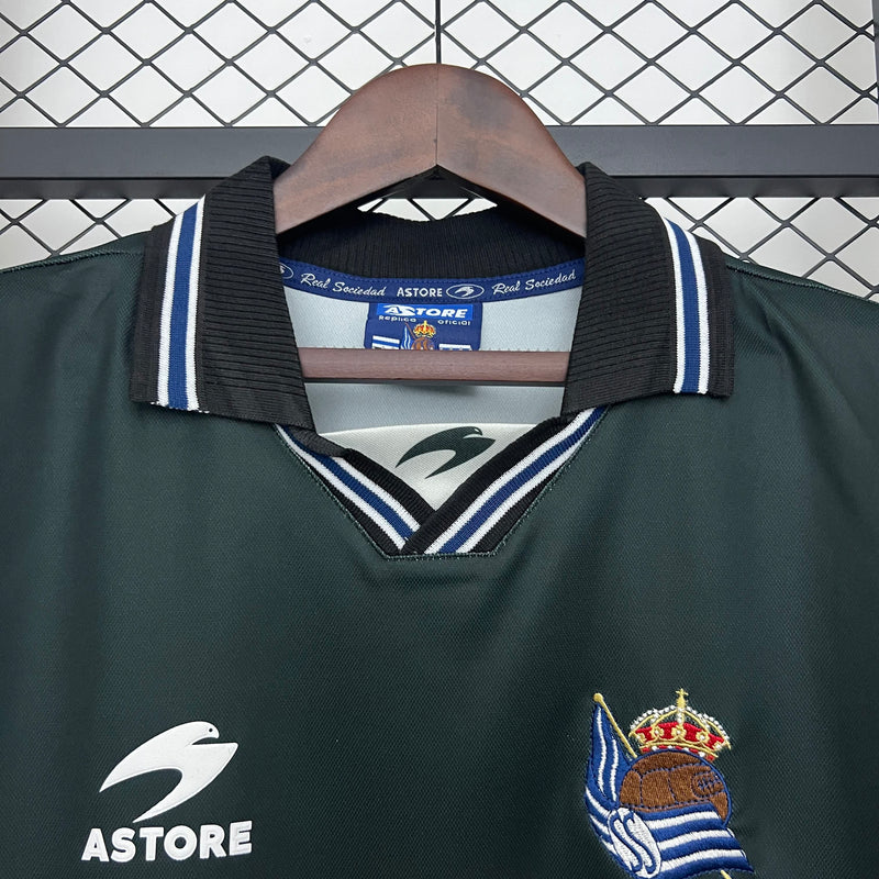 Camisa II Real Sociedad Retrô | 00/02 Astore - Preta e Branca