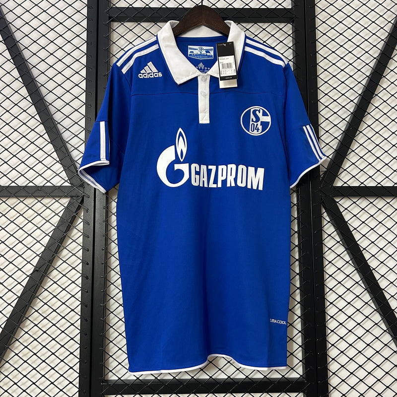 Camisa I Schalke 04 Retrô | 10/11 Adidas - Azul e Branca
