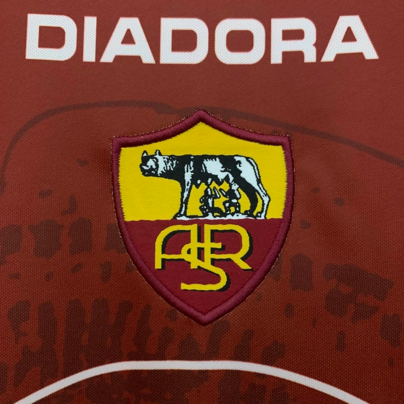 Camisa I Roma Retrô | 97/98 Diadora - Vermelha e Amarela