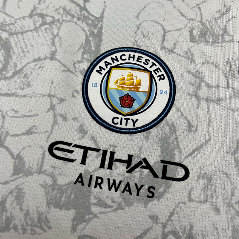 Camisa II Manchester City | 2025 Torcedor Puma - Branca Vermelha e Preta