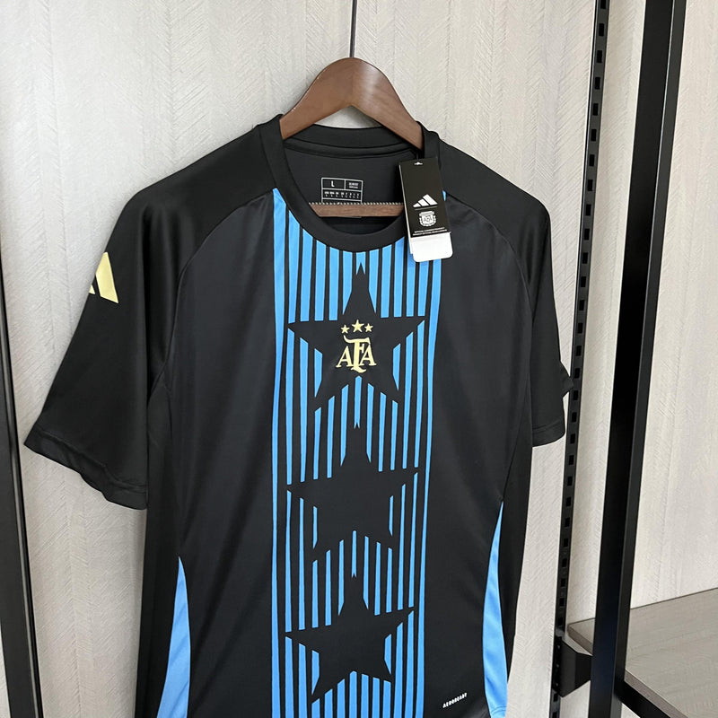 Camisa Pré Jogo Argentina | 24/25 Torcedor Adidas - Preta e Azul