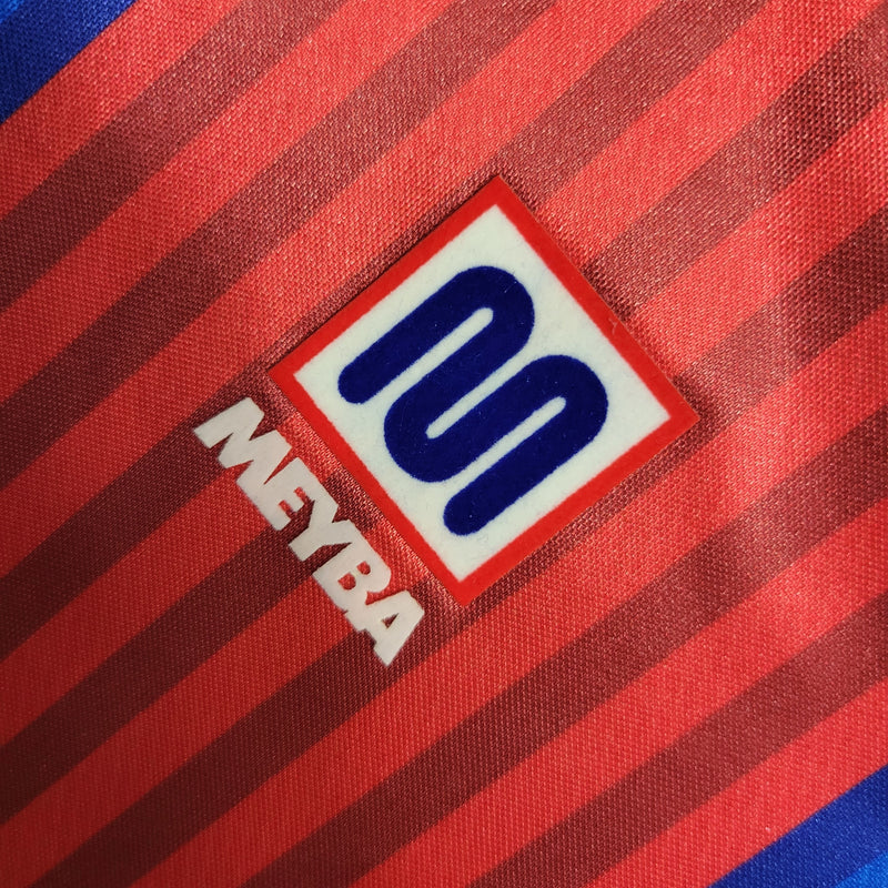 Camisa I Barcelona Retrô | 91/92 Meyba - Azul e Vermelha - Manga Longa