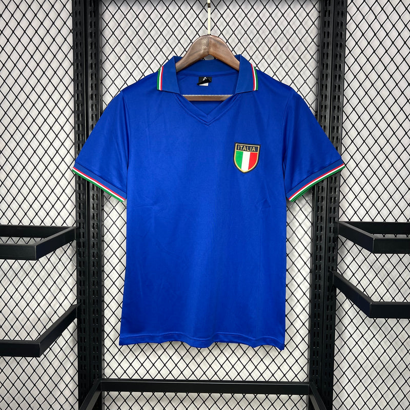 Camisa I Itália Retrô | 1982 Le Coq Sportif - Azul