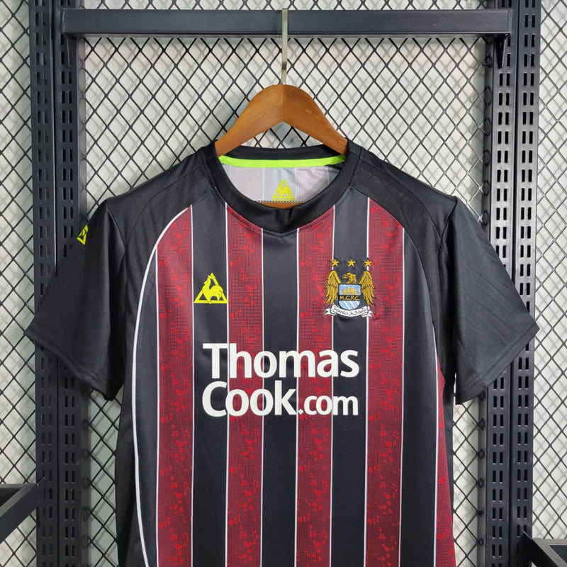 Camisa II Manchester City Retrô | 08/09 Le Coq Sportif - Preta e Vermelha