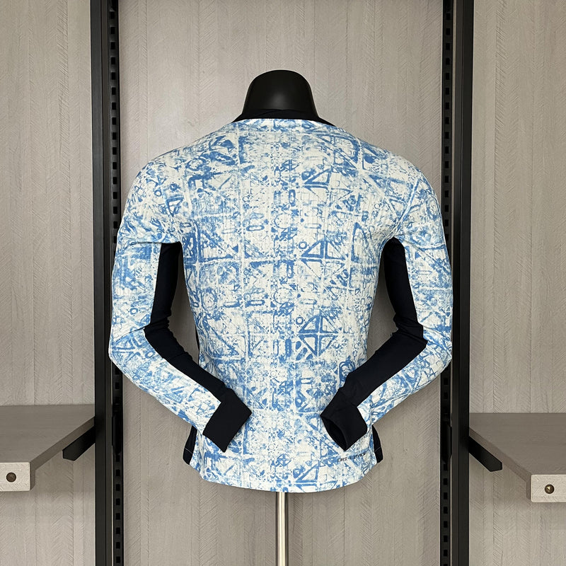 Camisa II Portugal | 24/25 Modelo Jogador Nike - Branca e Azul (Manga Longa)