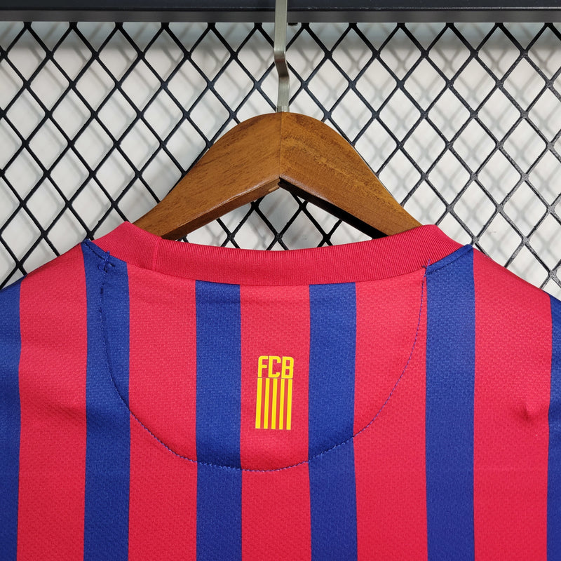 Camisa I Barcelona Retrô | 11/12 Nike - Azul e Vermelha - Manga Longa