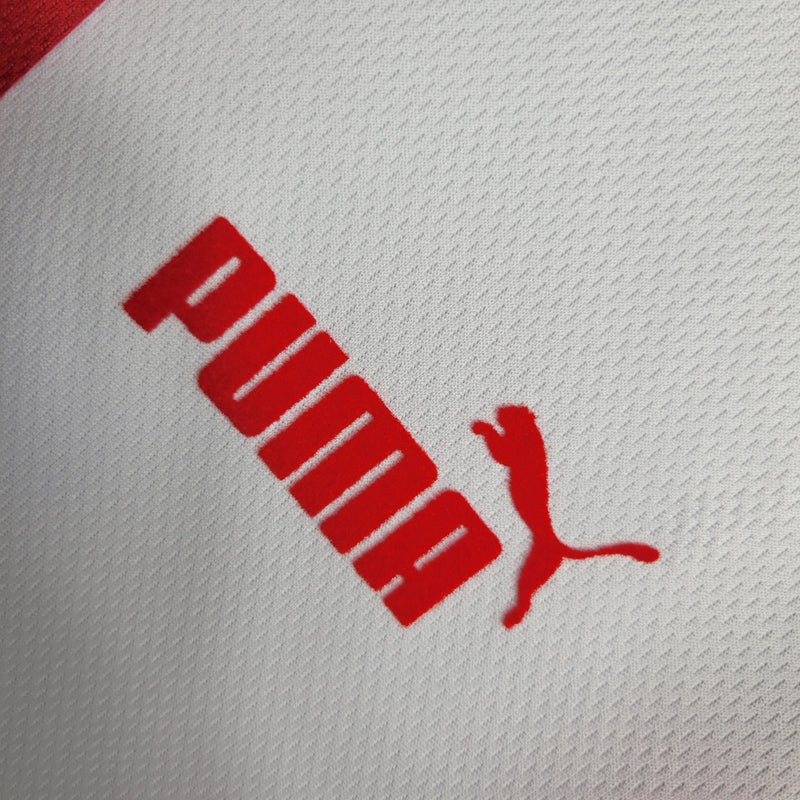 Camisa II Marrocos Retrô | 1998 Puma - Branca Vermelha e Verde - Manga Longa