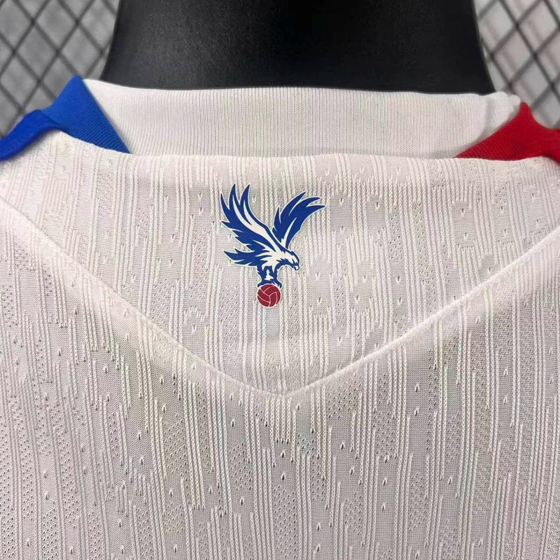 Camisa II Crystal Palace | 25/26 Modelo Jogador Macron - Branca Azul e Vermelha