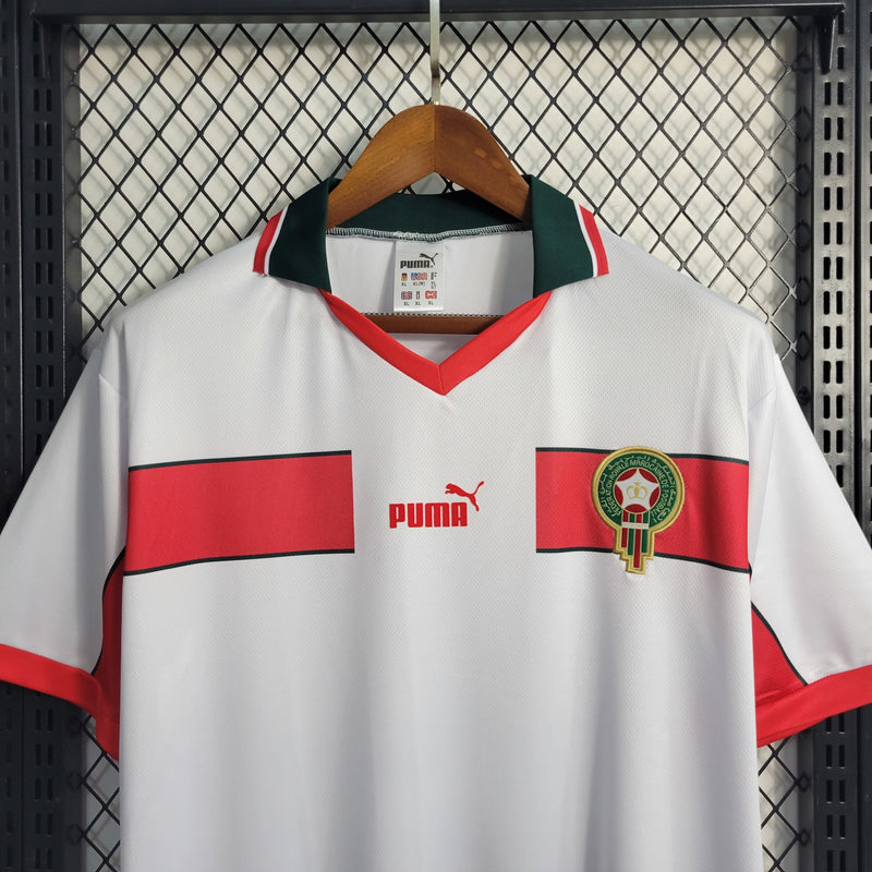Camisa II Marrocos Retrô | 1998 Puma - Branca Vermelha e Verde