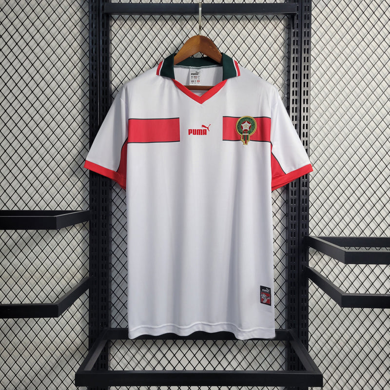 Camisa II Marrocos Retrô | 1998 Puma - Branca Vermelha e Verde