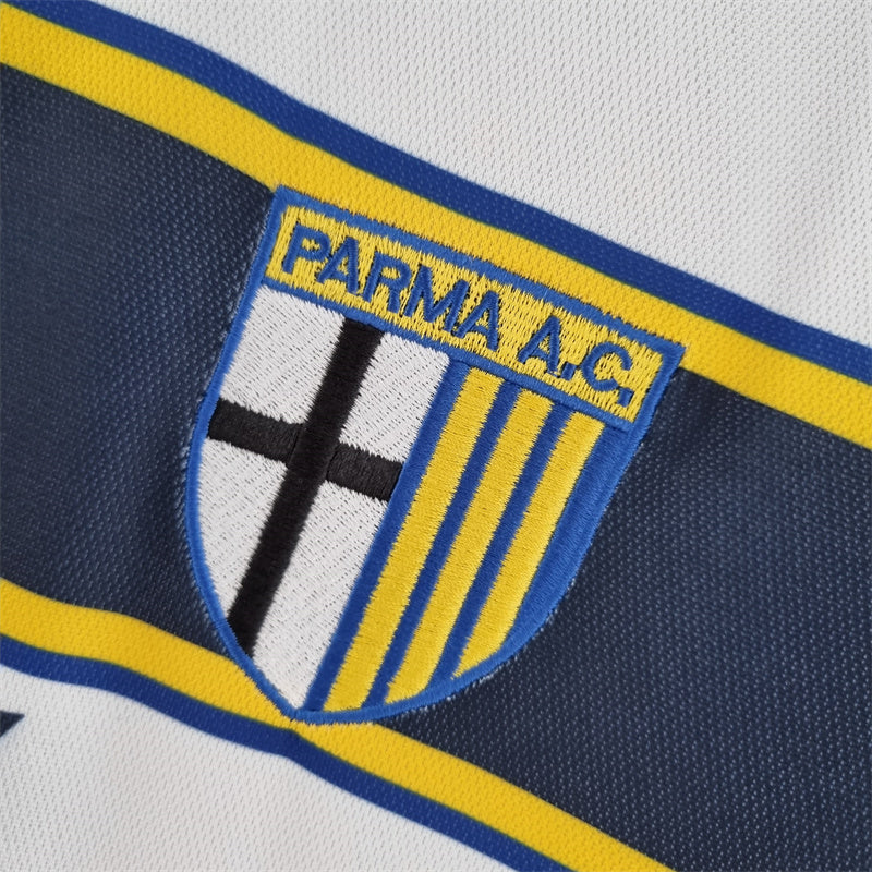 Camisa I Parma Retrô | 01/02 Champion - Branca e Azul