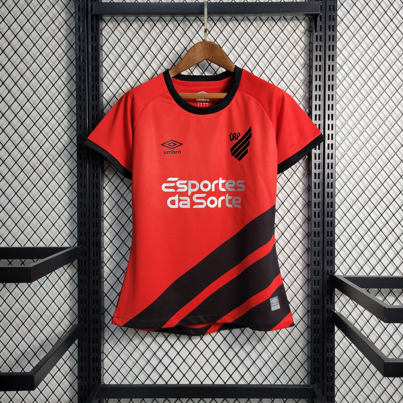 Camisa I Athletico Paranaense | 23/24 Torcedor Umbro - Vermelha e Preta - Feminina