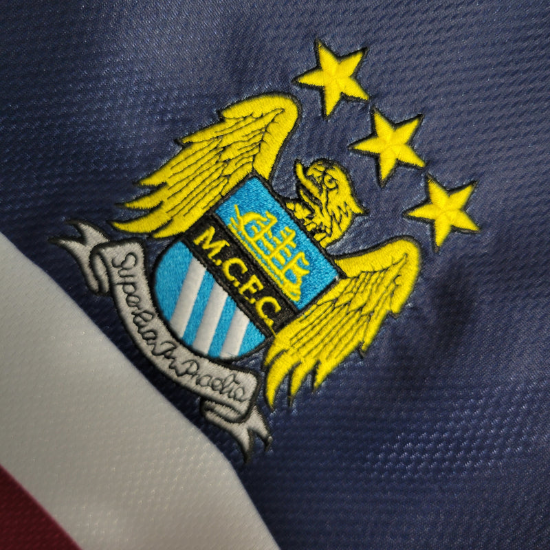 Camisa II Manchester City Retrô | 97/98 Kappa - Branca Azul e Vermelha