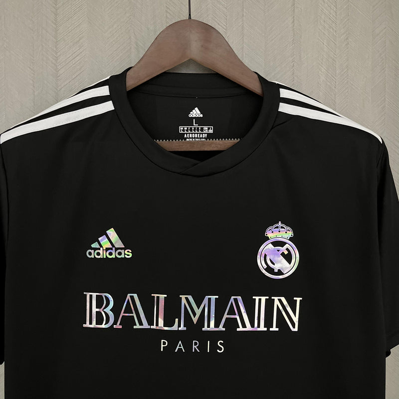 Camisa Balmain x Real Madrid | 23/24 Torcedor Adidas - Preta