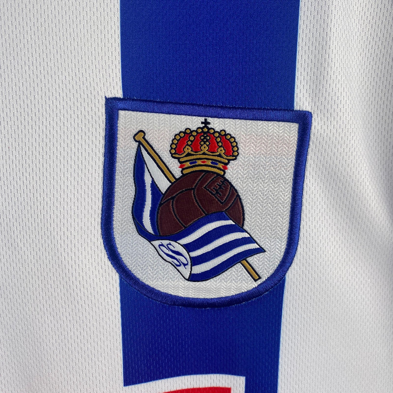 Camisa I Real Sociedad Retrô | 02/03 Astore - Azul e Branca