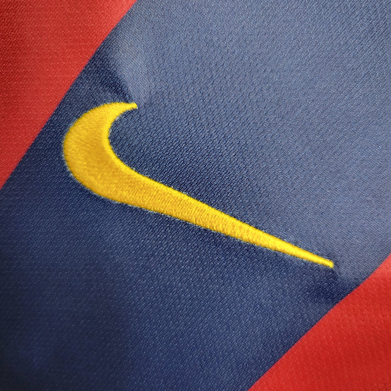 Camisa I Barcelona Retrô | 14/15 Nike - Azul e Vermelha - Manga Longa