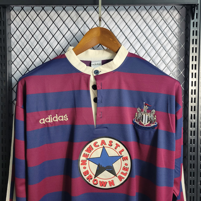 Camisa II Newcastle Retrô | 95/96 Adidas - Vermelha e Azul - Manga Longa
