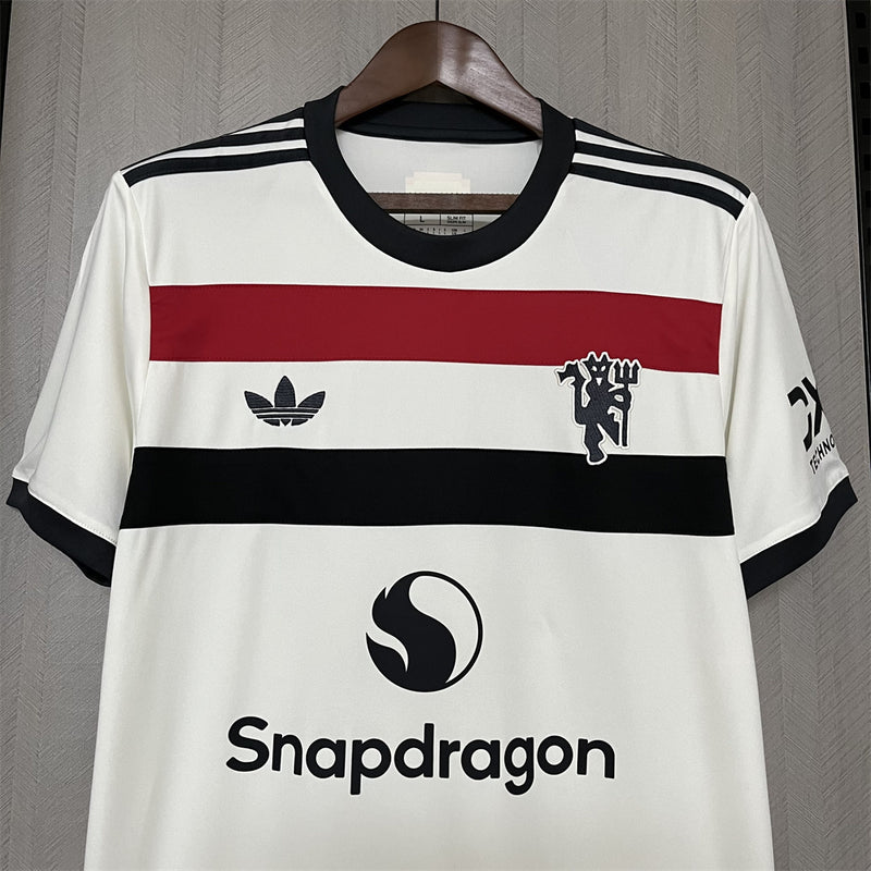 Camisa III Manchester United | 24/25 Torcedor Adidas - Branca Vermelha e Preta