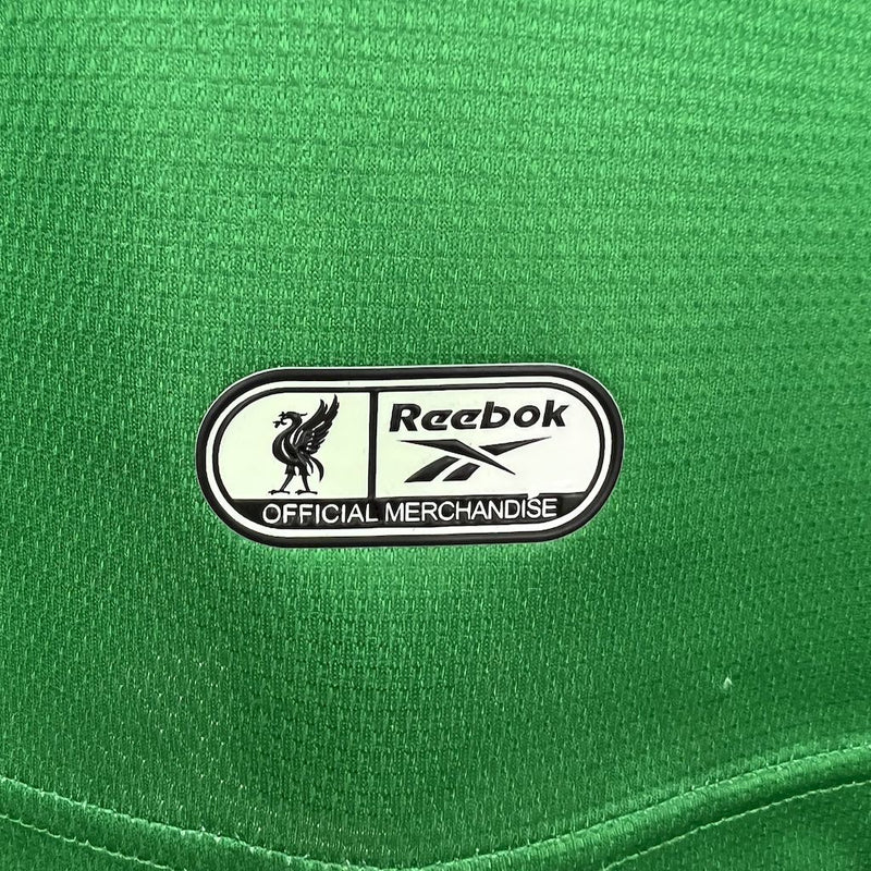 Camisa II Liverpool Retrô | 99/00 Reebok - Verde Preta e Branca