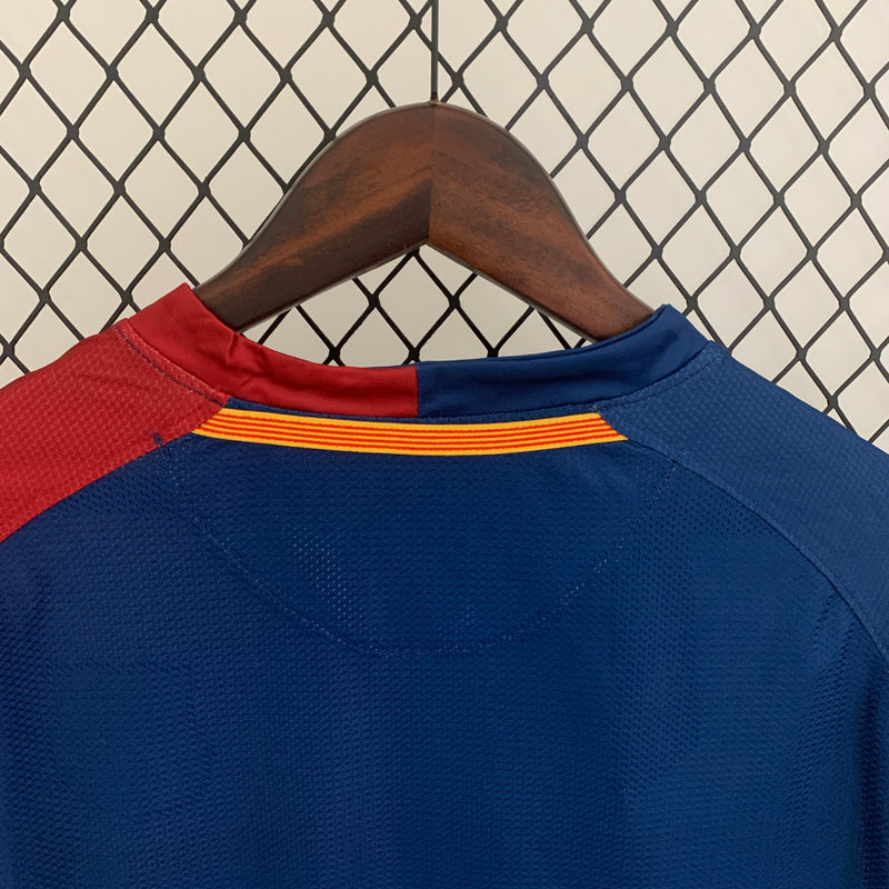 Camisa I Barcelona Retrô | 08/09 Nike - Azul e Vermelha - Manga Longa