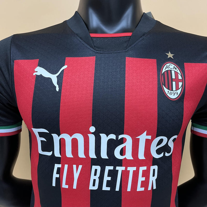 Camisa I Milan | 22/23 Modelo Jogador Puma - Preta e Vermelha