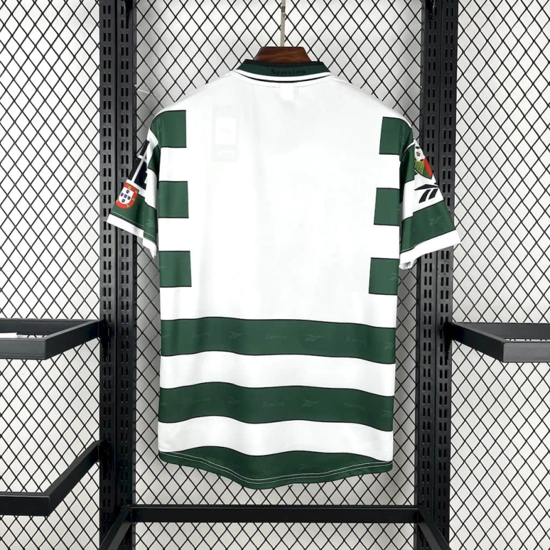 Camisa I Sporting Retrô | 2000/01 Reebok - Branca e Verde