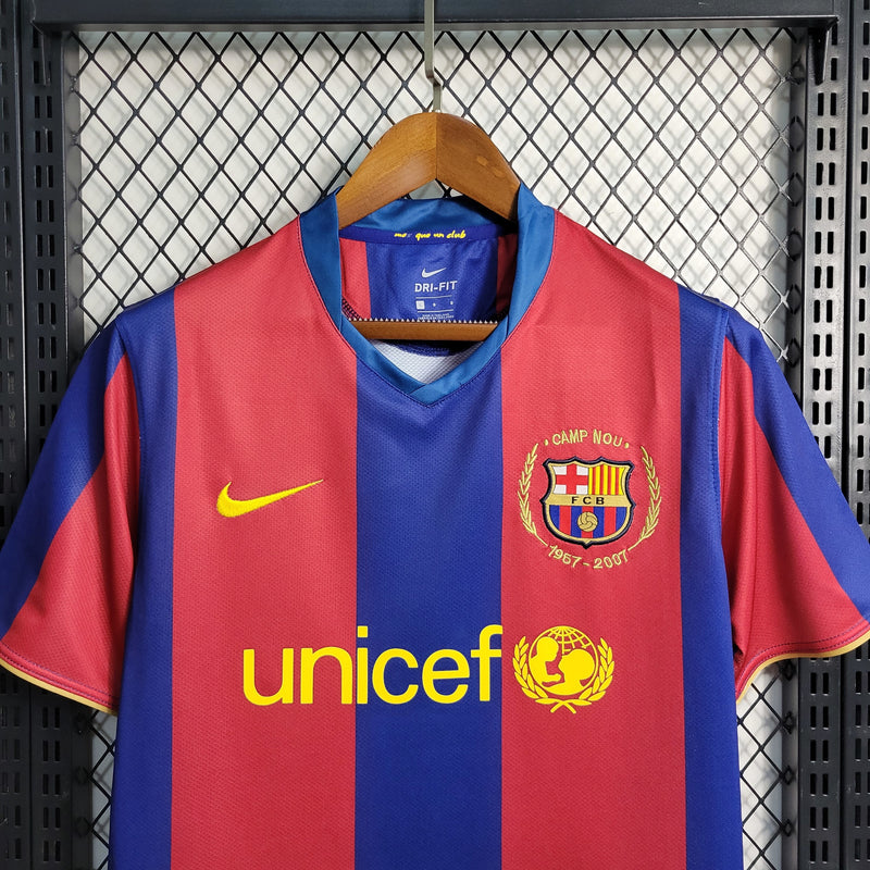 Camisa I Barcelona Retrô | 07/08 Nike - Vermelha e Azul