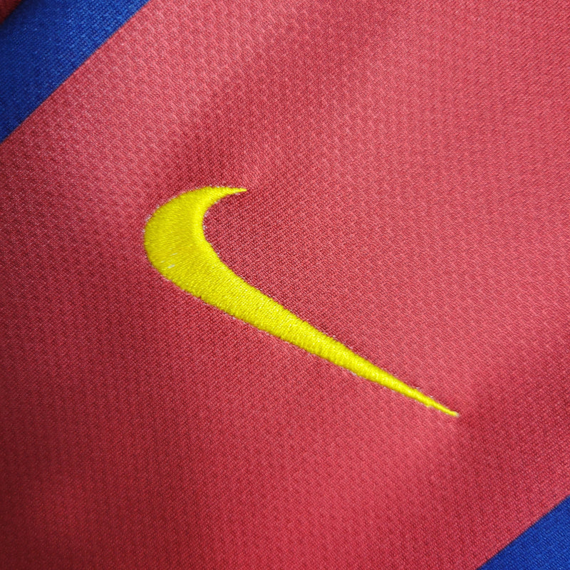 Camisa I Barcelona Retrô | 07/08 Nike - Vermelha e Azul