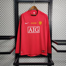 Camisa Champions League Manchester United Retrô | 07/08 Nike - Vermelha - Manga Longa