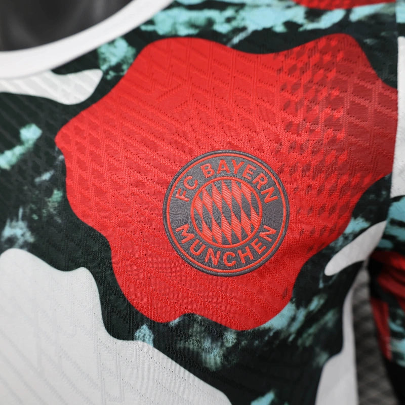 Camisa Pré Jogo Bayern de Munique | 25/26 Modelo Jogador Adidas - Branca Vermelha e Azul