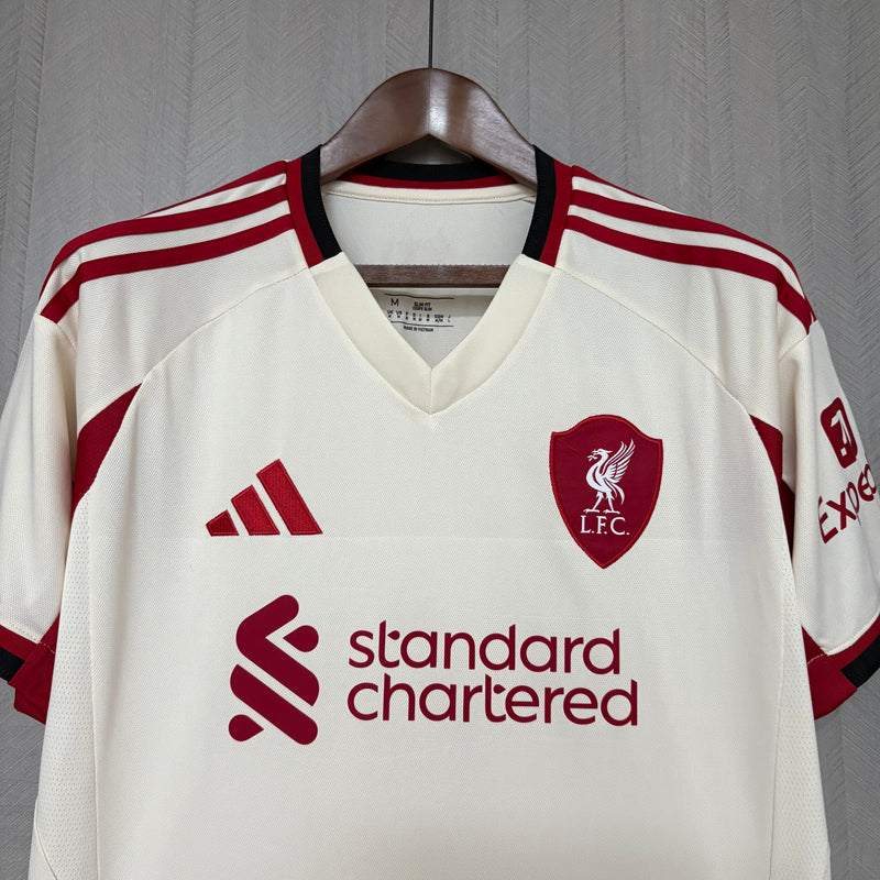 Camisa II Liverpool | 25/26 Torcedor Adidas - Branca e Vermelha