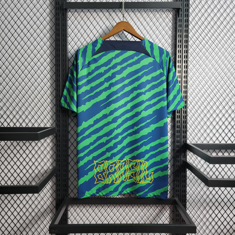 Camisa Pré Jogo Brasil | 2022 Torcedor Nike - Azul e Verde