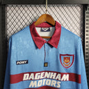 Camisa II West Ham Retrô | 95/97 Pony - Azul e Vermelha - Manga Longa