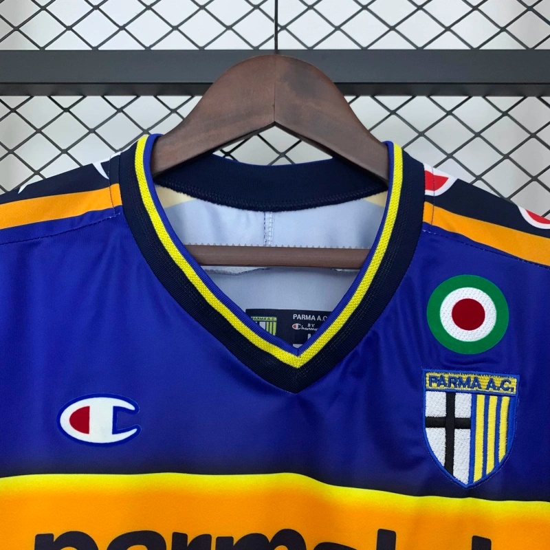Camisa I Parma Retrô | 02/03 Champion - Azul e Amarela