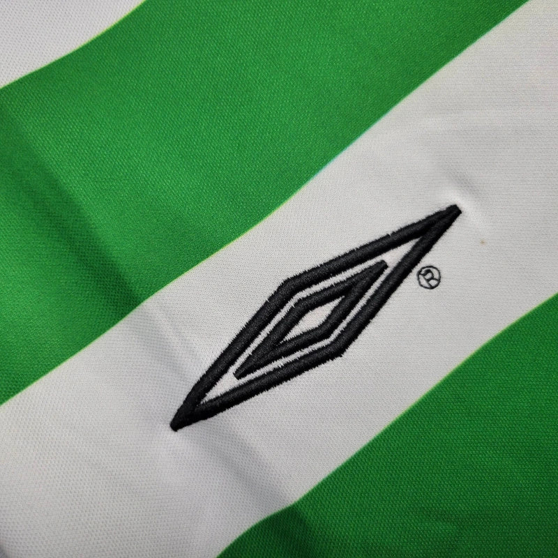 Camisa I Celtic Retrô | 01/03 Umbro - Branca e Verde