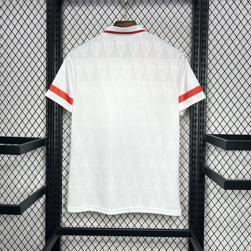 Camisa I Sevilla Retrô | 93/94 Hot Shot - Branca e Vermelha